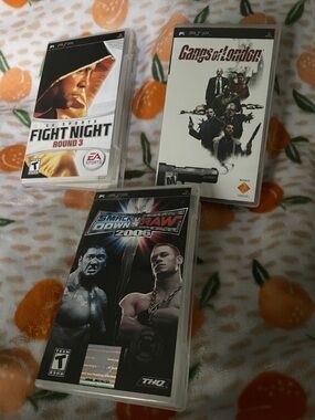 Sony PSP Game Lot - Black, White, Orange Covers